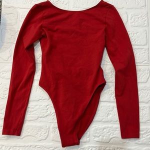 Red Cutout Bodysuit